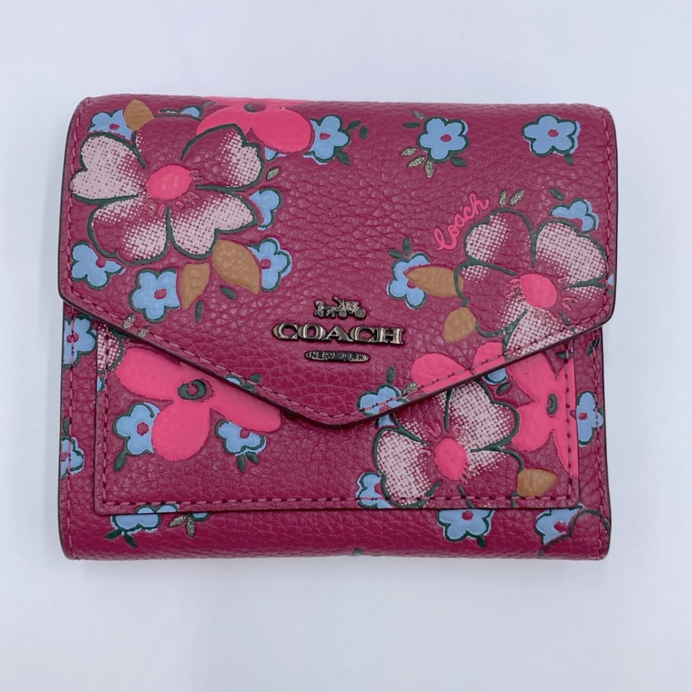 COACH 3163 Small Wallet With Field Floral Print